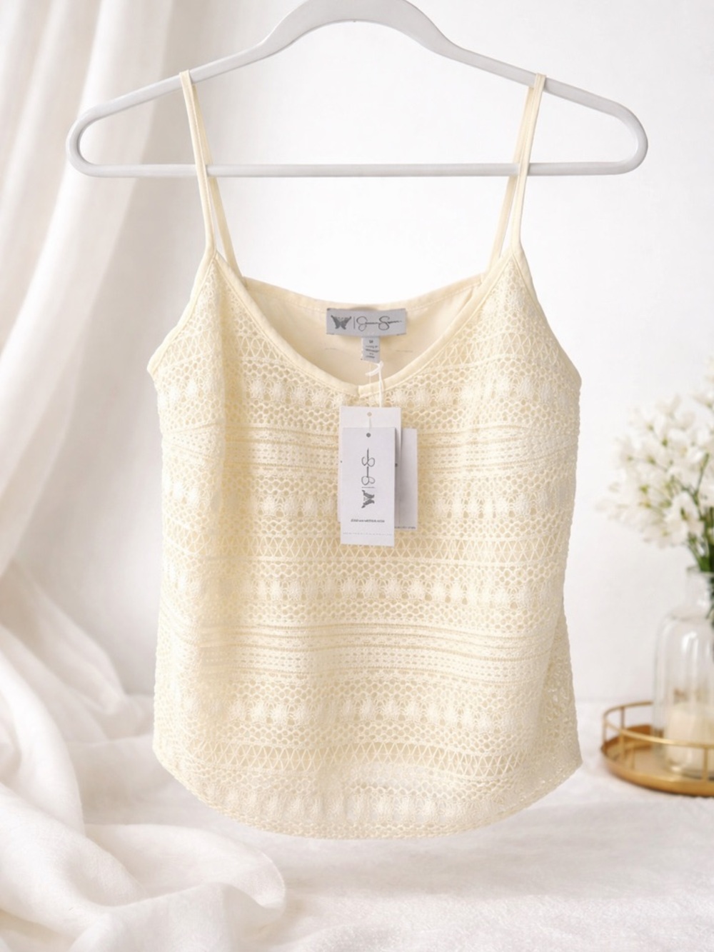 Jessica Simpson  Cream Lace Camisole with Spaghetti Straps